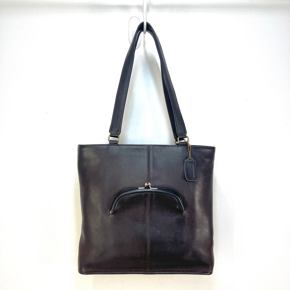 Vintage Coach Skinny Tote 9546 Brown Leather Handbag Purse